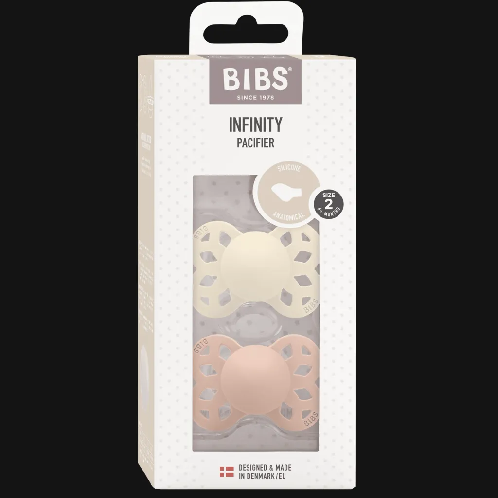 Outlet Infinity 2-pack Anatomiska Silikonnappar Ivory Blush Nappar & Napphållare