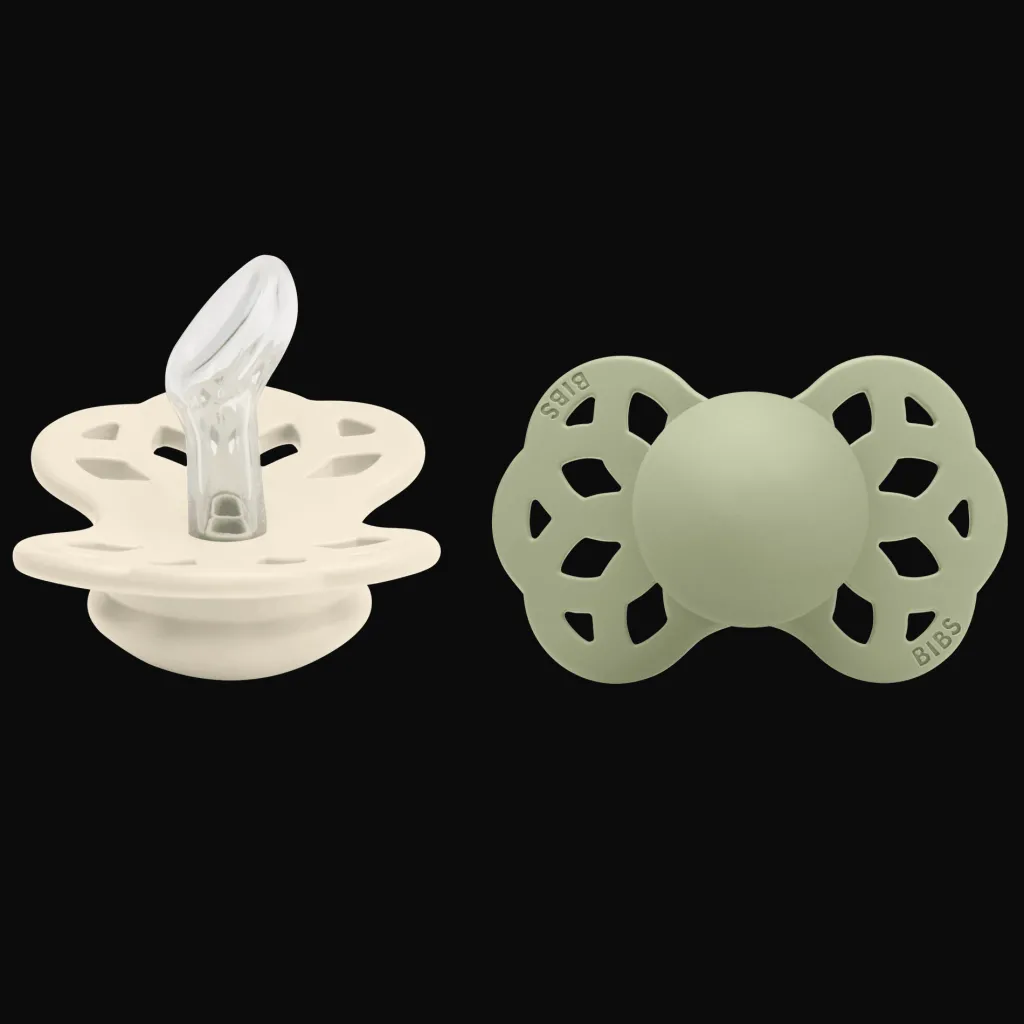 Best Infinity 2-pack Anatomiska Silikonnappar Ivory Sage Nappar & Napphållare