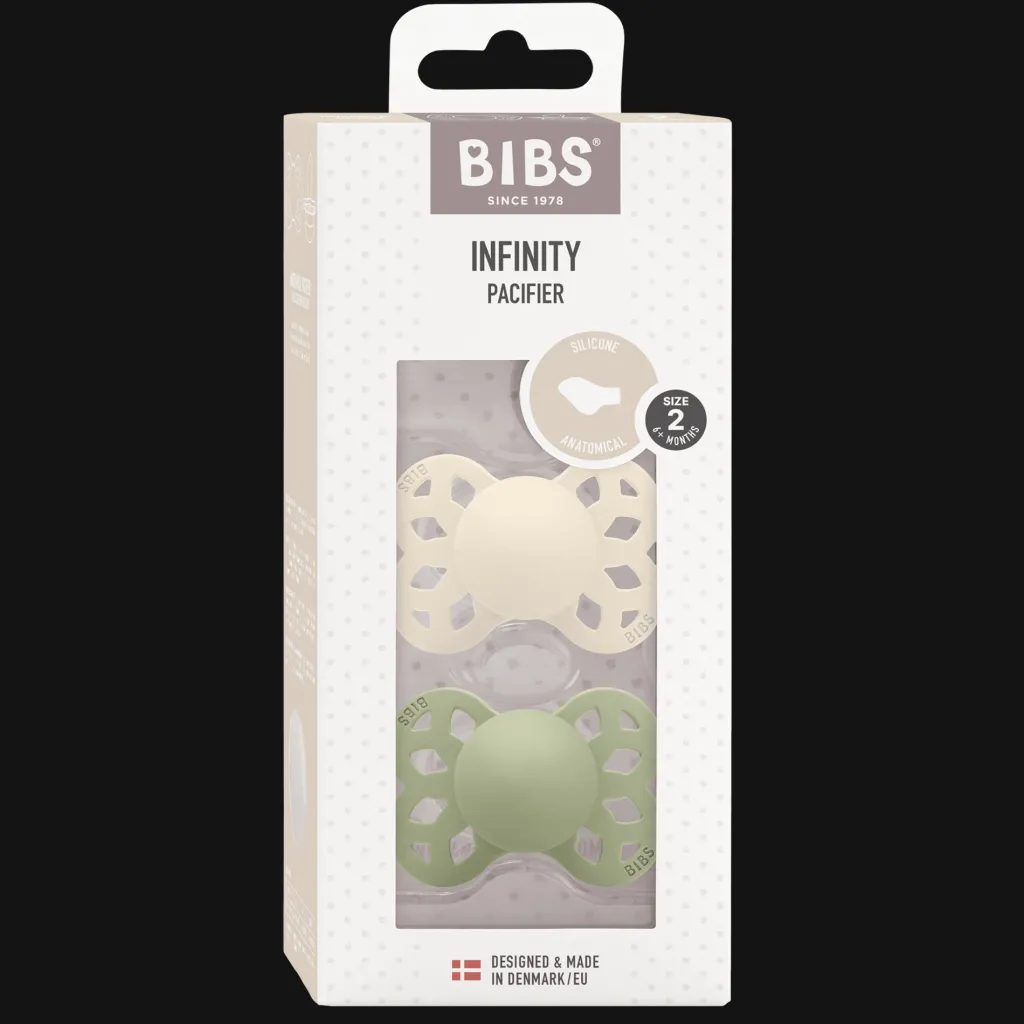 Best Infinity 2-pack Anatomiska Silikonnappar Ivory Sage Nappar & Napphållare