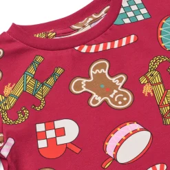 Best Jubilee Nattlinne Set Med Juldekorationer Röd Amaranth Barn Sovkläder