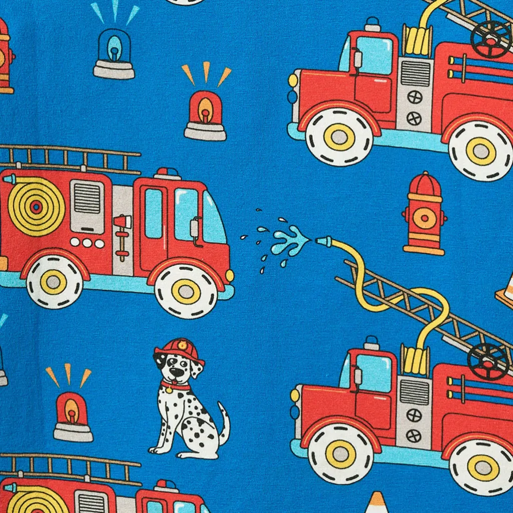 Outlet Jubilee With Fire Truck Nattkläder Set Brilliant Blue Barn Sovkläder