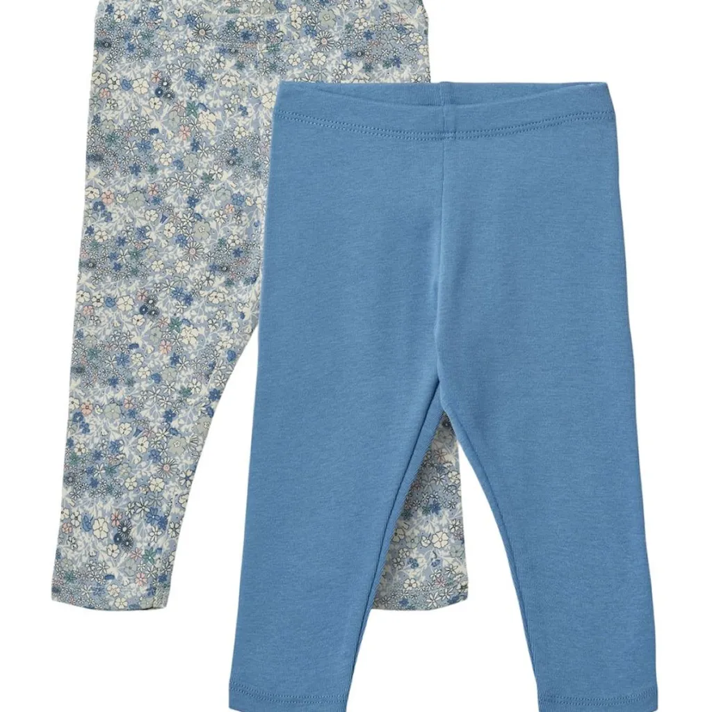 Clearance Jules 2-pack Leggings Blue Summer Flowers Barn Byxor & Shorts