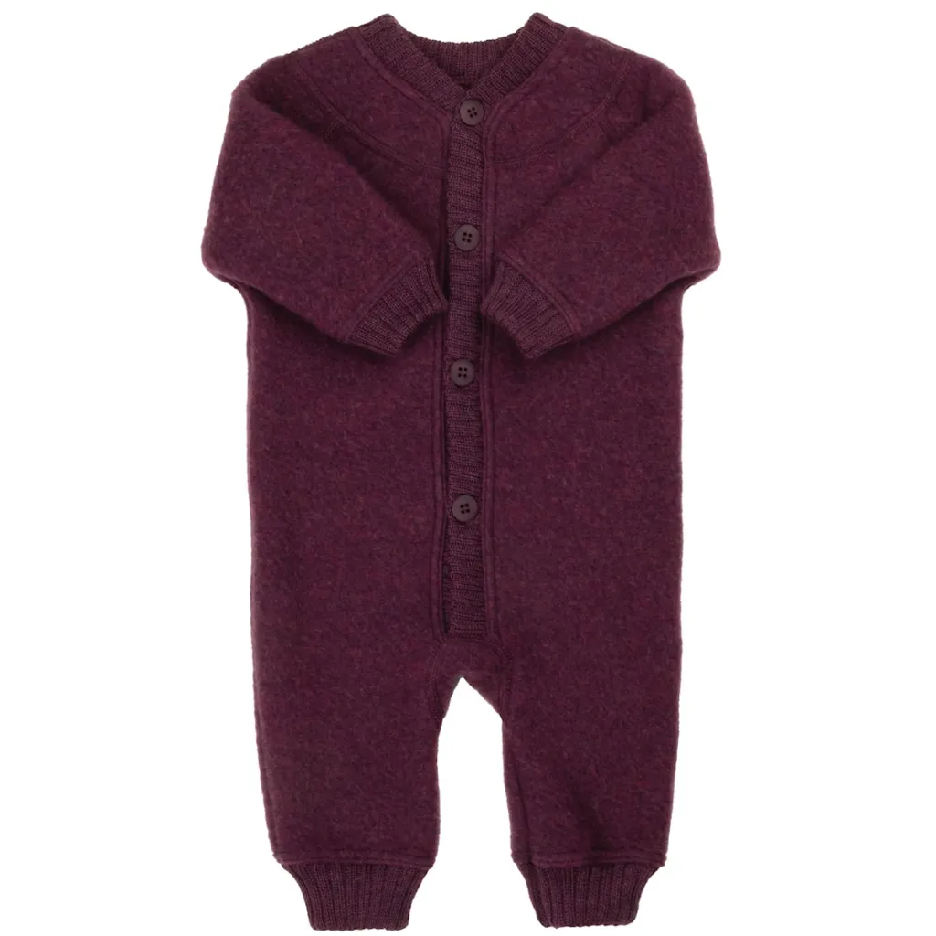 Outlet Jumpsuit I Mjuk Ull 2 In1 Plum Barn Bodys & Bodysuits