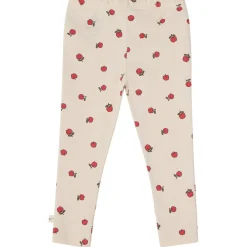 New Kalle GOTS Mönstrade Leggings Med Äpplen Gräddvit Barn Byxor & Shorts