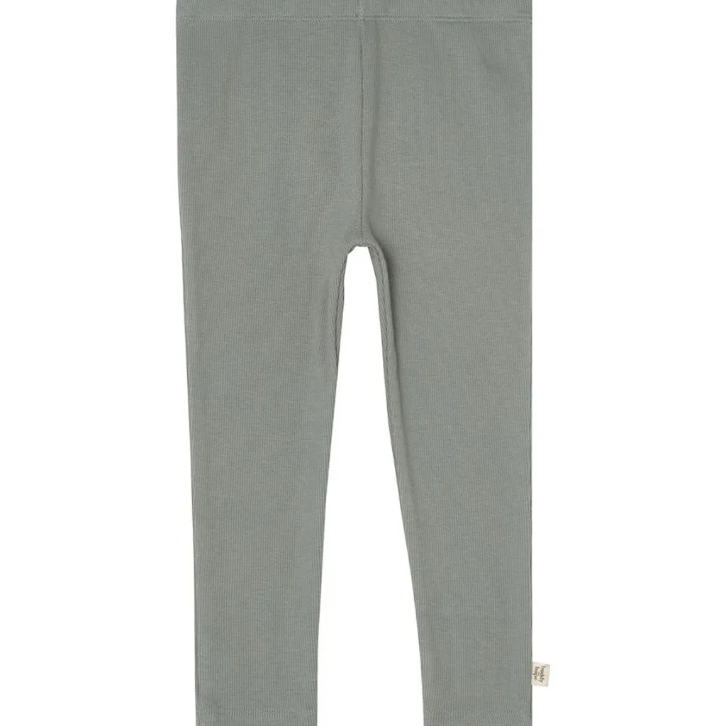 Hot Kalle Rib Leggings Sage Green Barn Byxor & Shorts