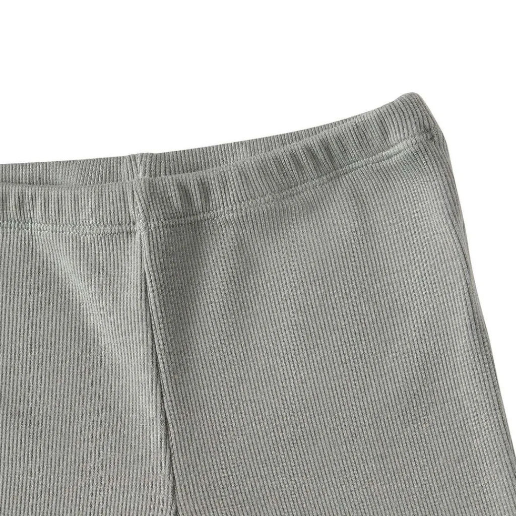 Hot Kalle Rib Leggings Sage Green Barn Byxor & Shorts