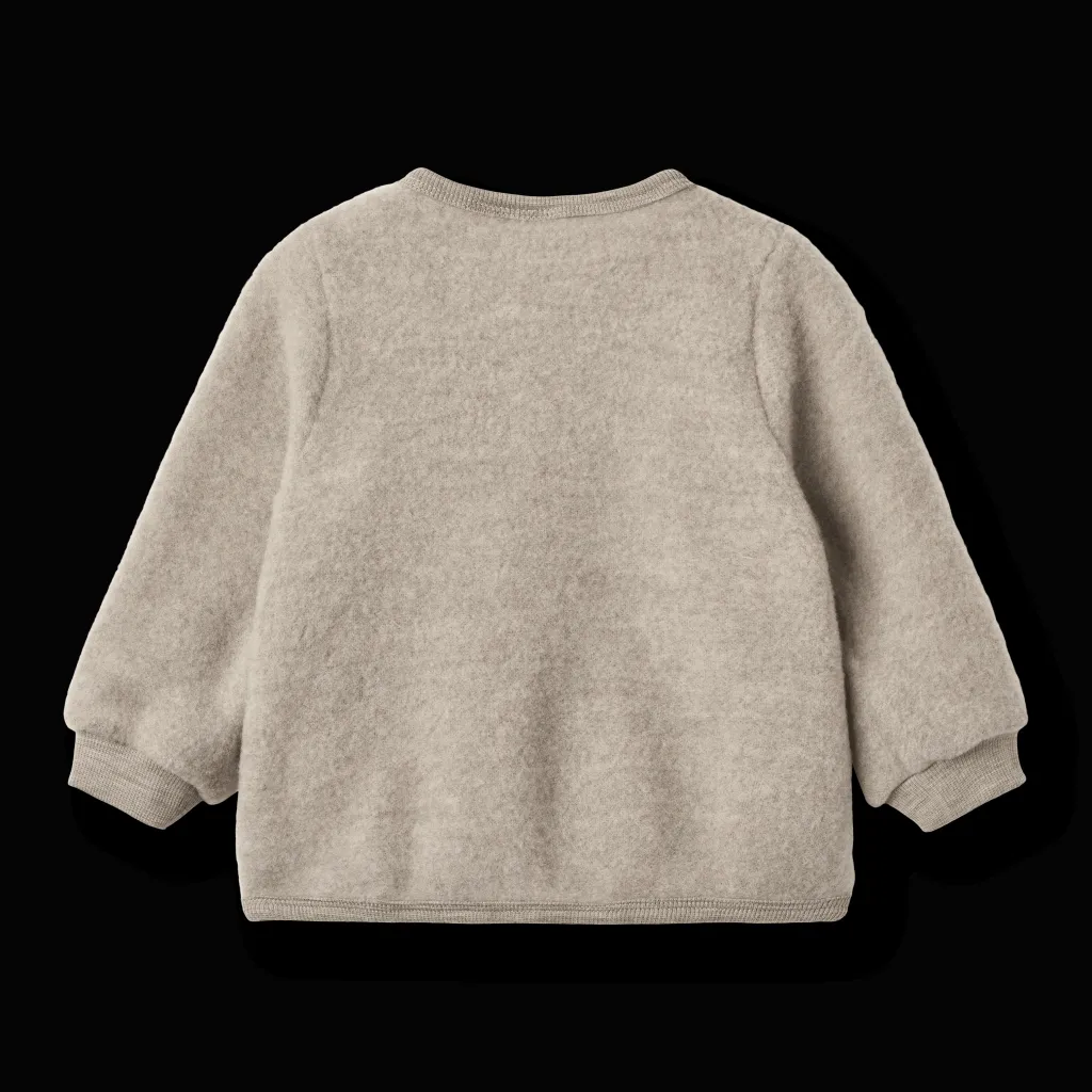 Discount Kari Ullfleecekofta Khaki Melange Barn Tröjor & Toppar