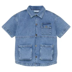 Sale Kortärmad Jeansskjorta Light Denim Blue Barn Tröjor & Toppar