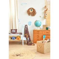 Clearance Large Raffia Väggdekoration Med Djur Brown Barn Barnrumsaccessoarer