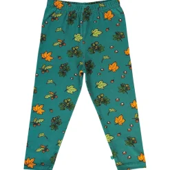 Online Leggings with Fall leaves Petroleum Green Barn Byxor & Shorts