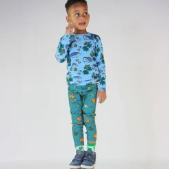 Online Leggings with Fall leaves Petroleum Green Barn Byxor & Shorts
