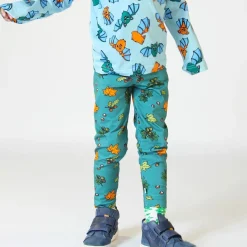 Online Leggings with Fall leaves Petroleum Green Barn Byxor & Shorts