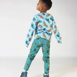 Online Leggings with Fall leaves Petroleum Green Barn Byxor & Shorts