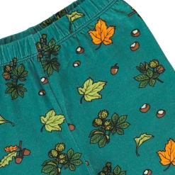 Online Leggings with Fall leaves Petroleum Green Barn Byxor & Shorts