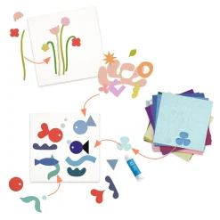 New Little Papers Set För Kreativt Skapande - Färgglada Former Multi Kreativitet