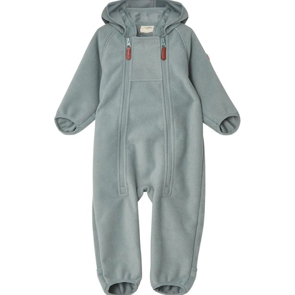 Hot Livigno Återvunnen Vindfleeceoverall Ljusgrön Barn Fleecekläder