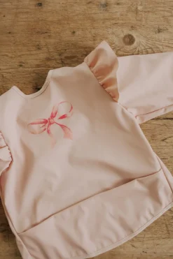 Clearance Långärmad Baby Bib Rosy Bow Nappflaskor & Hakklappar