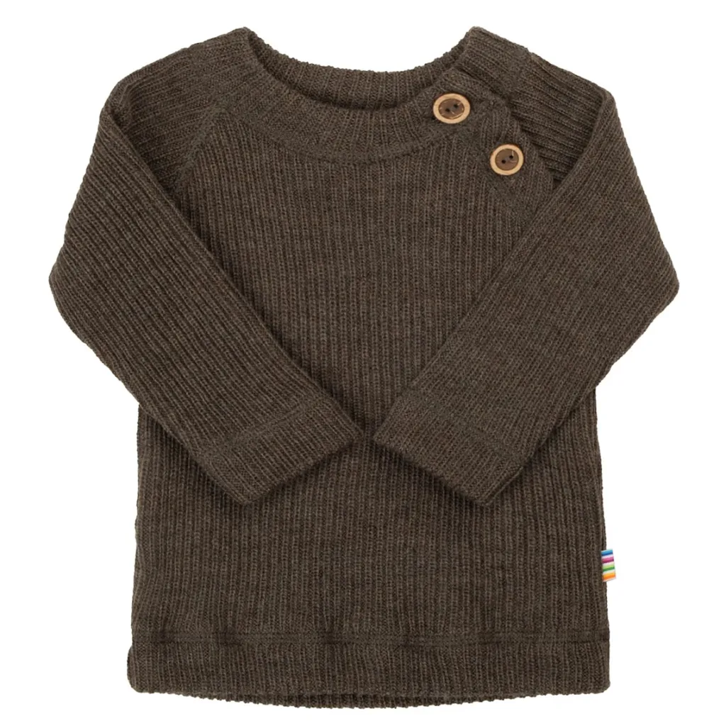 Outlet Långärmad Blus I Ull Brown Melange Barn Tröjor & Toppar