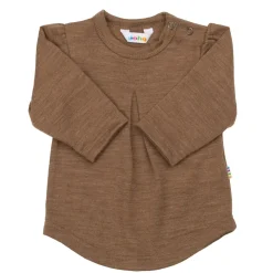Långärmad Blus I Ull Warm Brown Barn Tröjor & Toppar