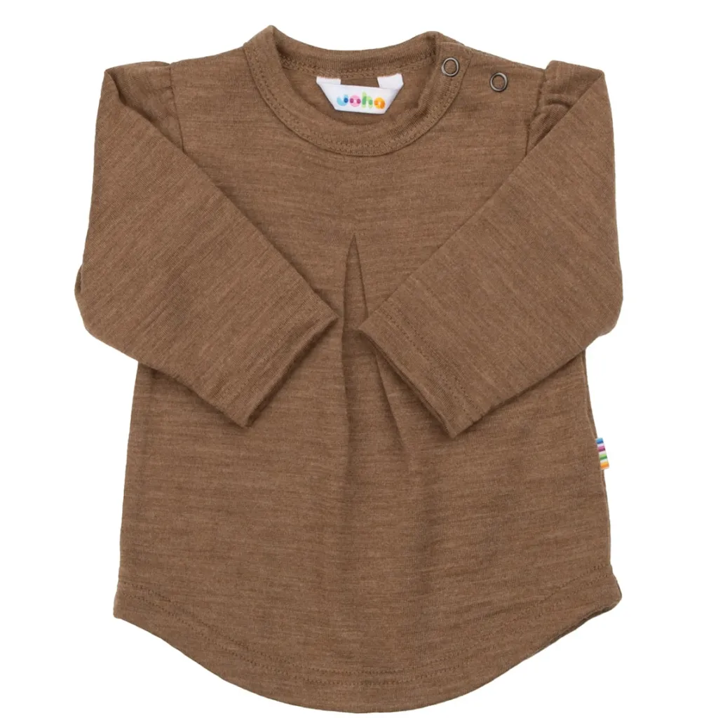 Långärmad Blus I Ull Warm Brown Barn Tröjor & Toppar
