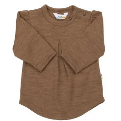 Långärmad Blus I Ull Warm Brown Barn Tröjor & Toppar
