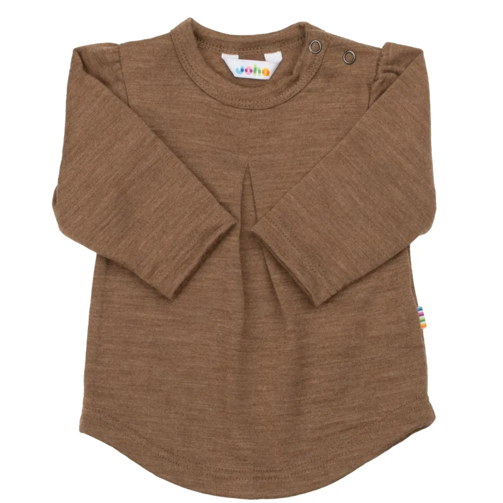 Långärmad Blus I Ull Warm Brown Barn Tröjor & Toppar