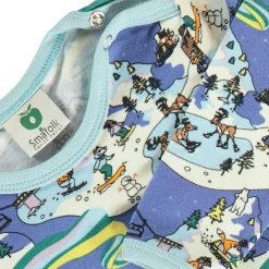 New Långärmad Onesie i Federal Blue med vinterlandskap Barn Bodys & Bodysuits