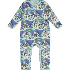 New Långärmad Onesie i Federal Blue med vinterlandskap Barn Bodys & Bodysuits
