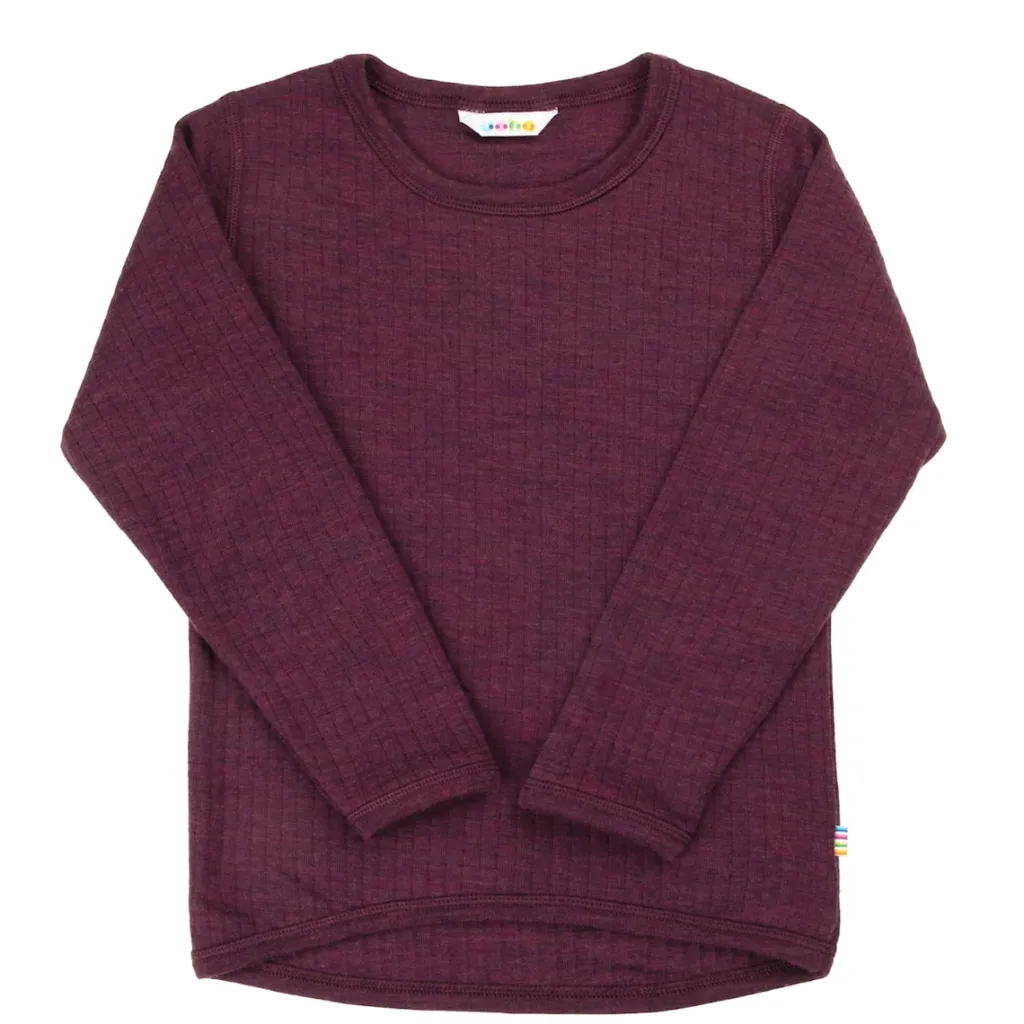 New Långärmad Skjorta I Ull Plum Barn Tröjor & Toppar