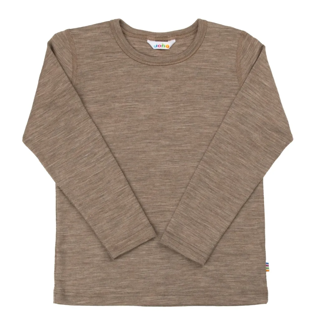 Online Långärmad Topp I Ull Beige Melange Barn Tröjor & Toppar