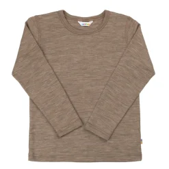 Online Långärmad Topp I Ull Beige Melange Barn Tröjor & Toppar