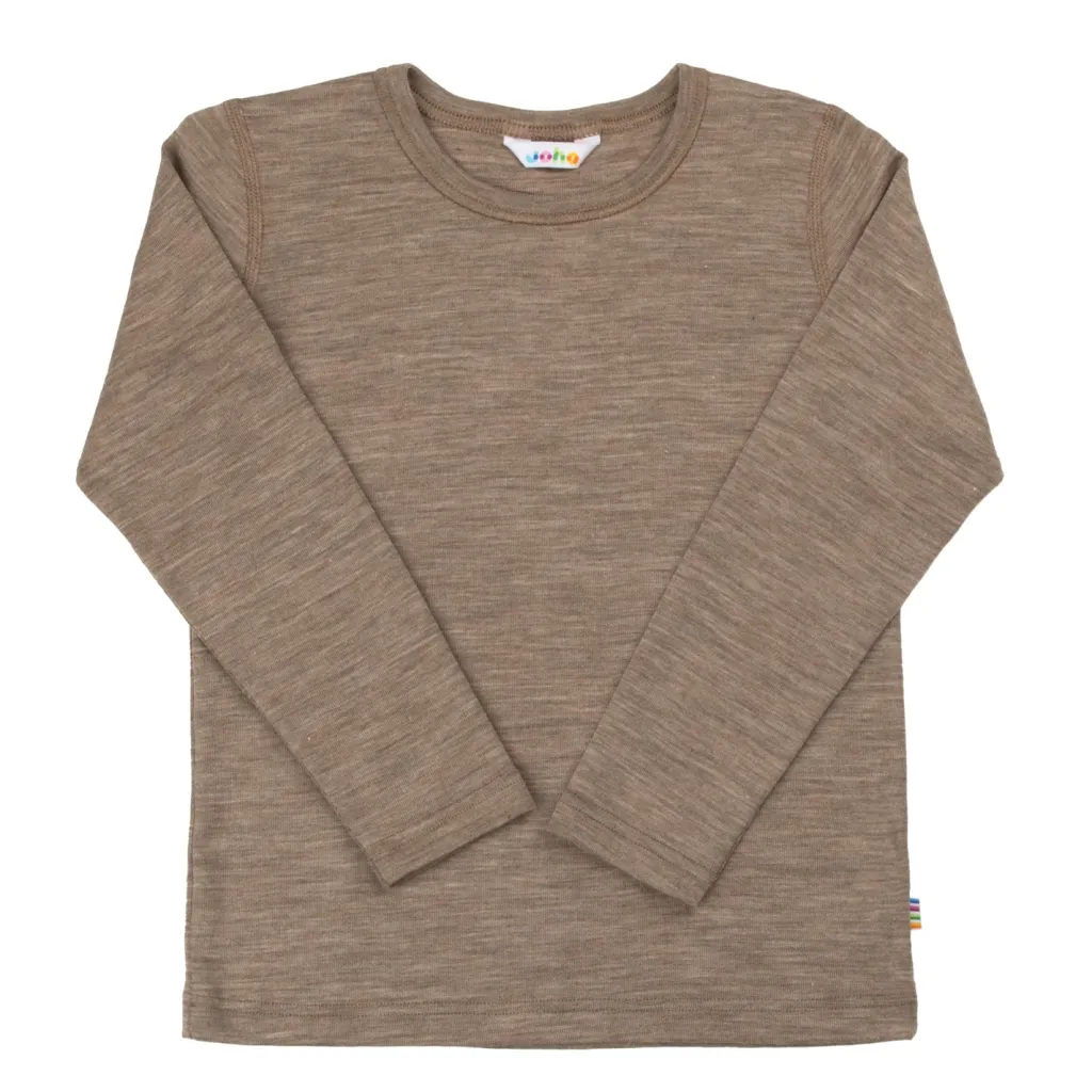 Online Långärmad Topp I Ull Beige Melange Barn Tröjor & Toppar