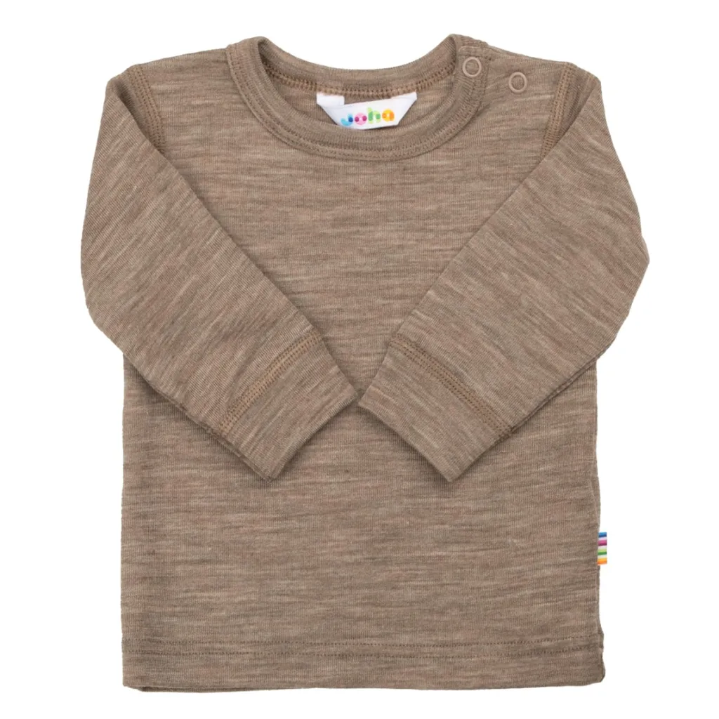 New Långärmad Topp I Ull Beige Melange Barn Tröjor & Toppar