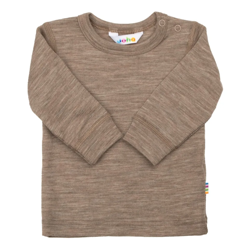 New Långärmad Topp I Ull Beige Melange Barn Tröjor & Toppar