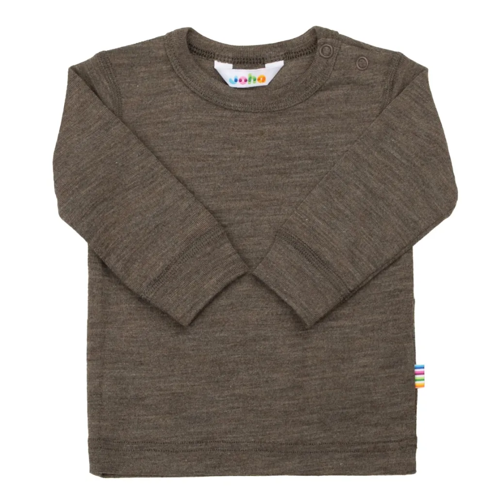 Discount Långärmad Topp I Ull Brown Melange Barn Tröjor & Toppar