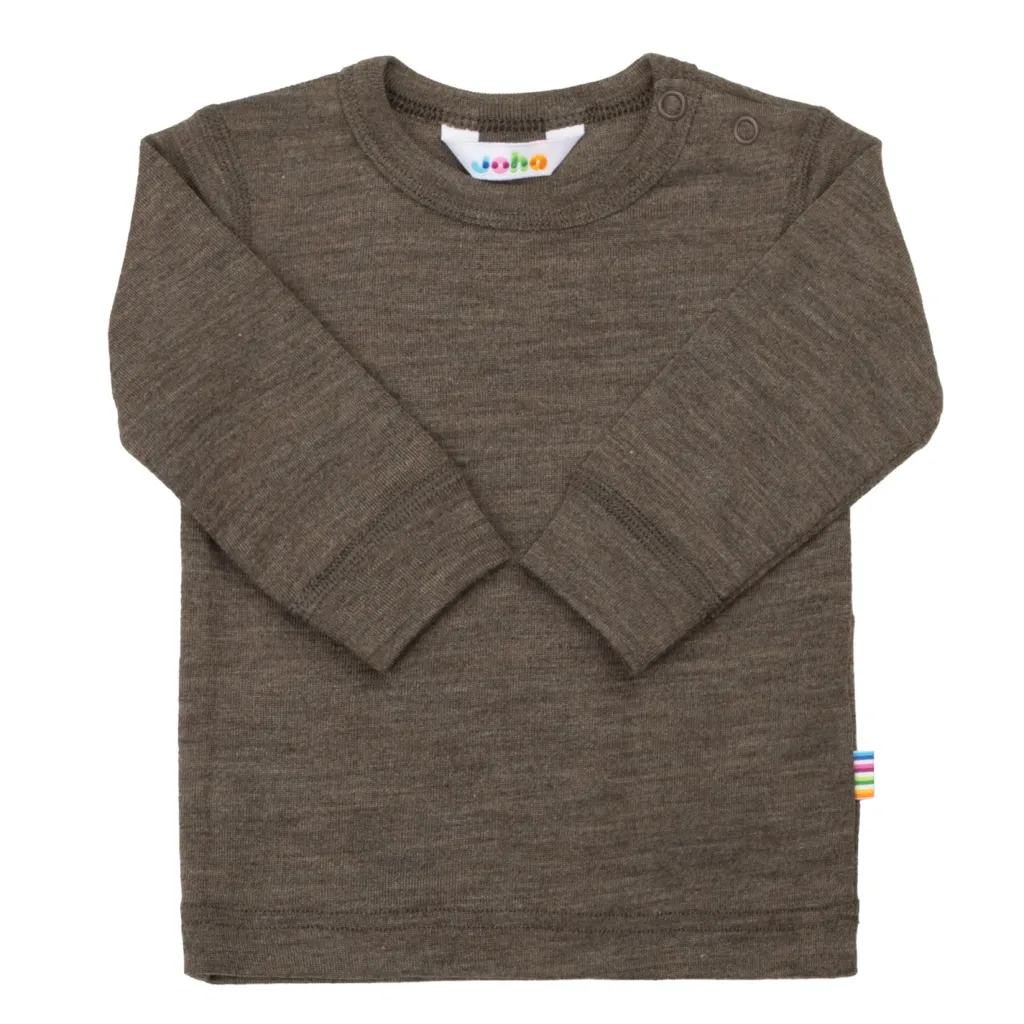 Discount Långärmad Topp I Ull Brown Melange Barn Tröjor & Toppar