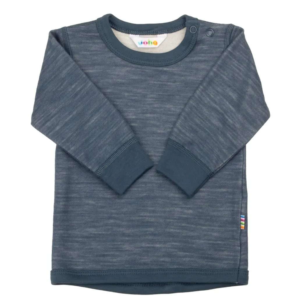 Clearance Långärmad Topp I Ull Dark Denim Barn Tröjor & Toppar
