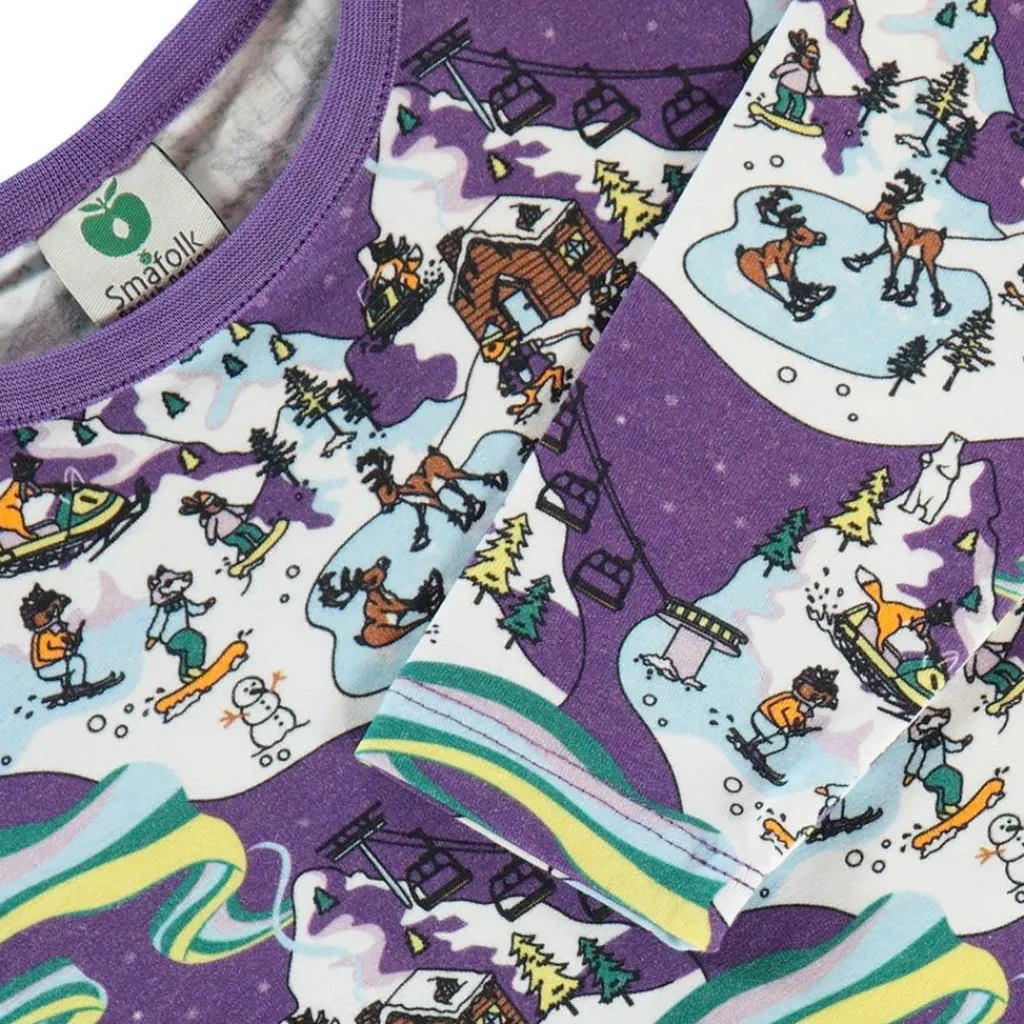 Hot Långärmad T-shirt i Loganberry med vinterlandskap Barn Tröjor & Toppar
