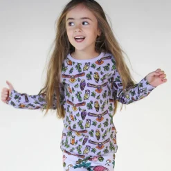 Discount Long-sleeved top with owls Orchid Petal Barn Tröjor & Toppar
