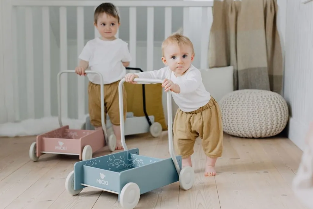 Clearance Lära Gå-vagn Blå Lära-Gå-Vagnar & Gåbilar