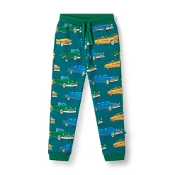 Online Macoun Mjukisbyxor Med Bilar Beige Petroleum Green Barn Byxor & Shorts