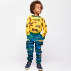 Online Macoun Mjukisbyxor Med Bilar Beige Petroleum Green Barn Byxor & Shorts