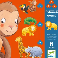 Best Marmoset & Friends 6 Djurformade Pussel 4, 6, 9 Bitar Spel & Pussel
