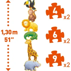 Best Marmoset & Friends 6 Djurformade Pussel 4, 6, 9 Bitar Spel & Pussel