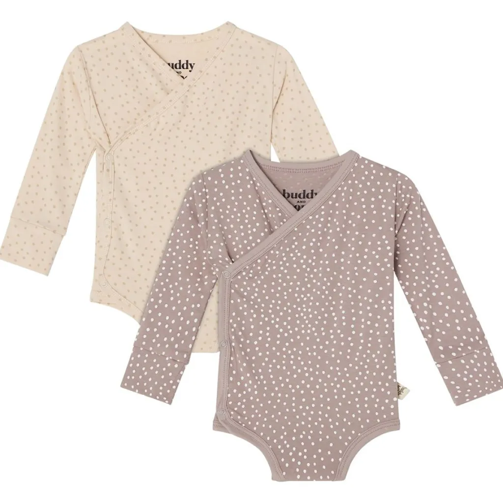 Hot Max Beige/Taupe Prickig 2-pack Baby Body Barn Bodys & Bodysuits