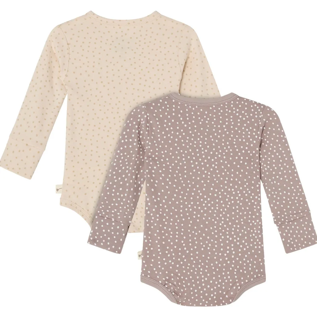 Hot Max Beige/Taupe Prickig 2-pack Baby Body Barn Bodys & Bodysuits