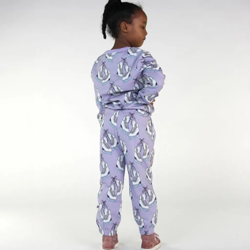 Sale Mjukisbyxor i Orchid Petal med skridsko-tryck Barn Byxor & Shorts