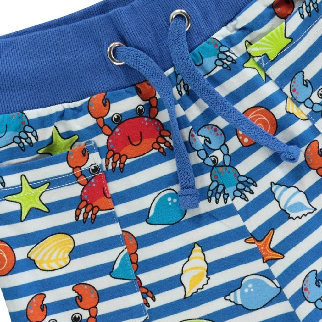Hot Mönstrad Mjukisshorts Med Krabbor Brilliant Blue Barn Byxor & Shorts