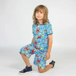 Hot Mönstrad Mjukisshorts Med Krabbor Brilliant Blue Barn Byxor & Shorts