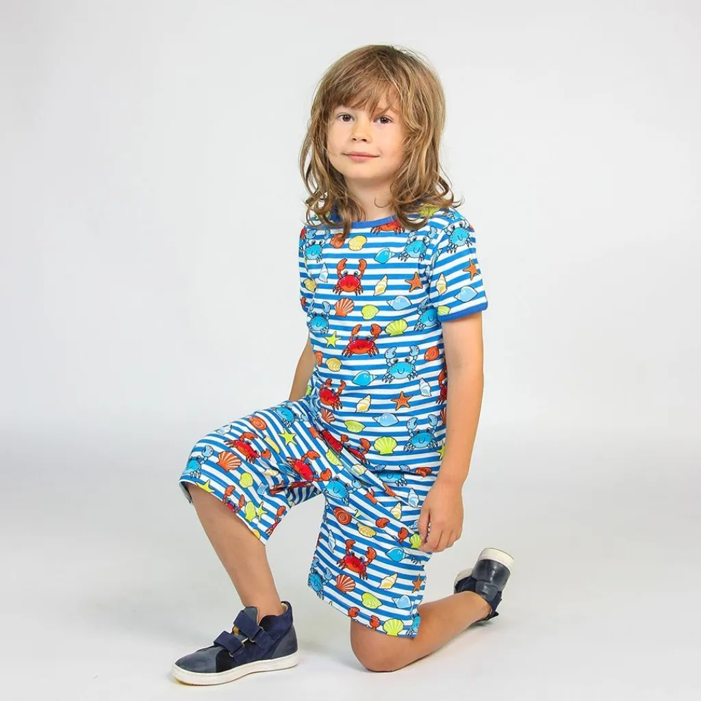 Hot Mönstrad Mjukisshorts Med Krabbor Brilliant Blue Barn Byxor & Shorts